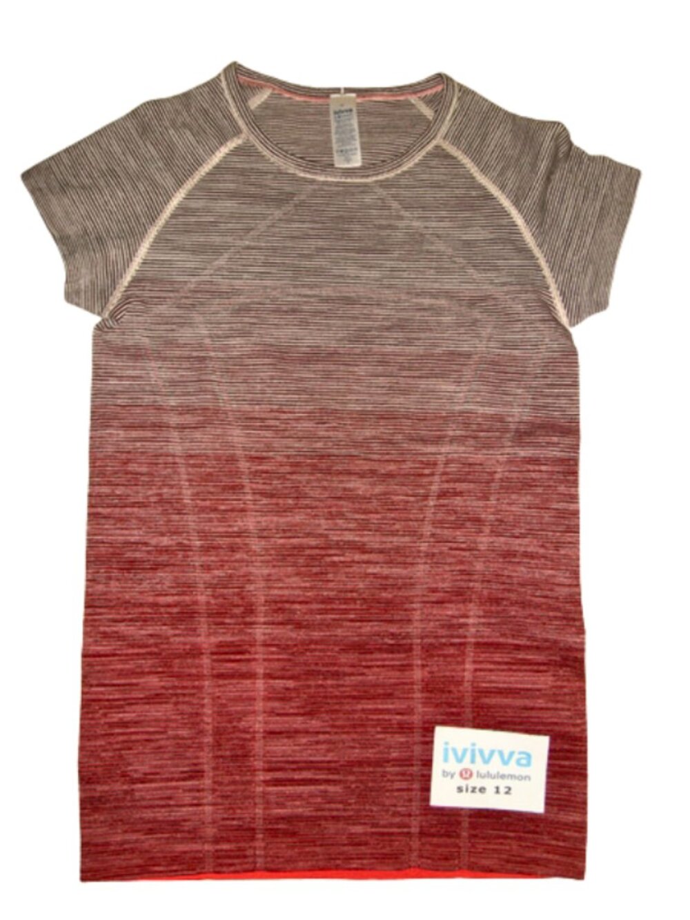 Ivivva Girl by Lululemon 🍋 Fly Tech t-shirt short sleeve stripes size 12